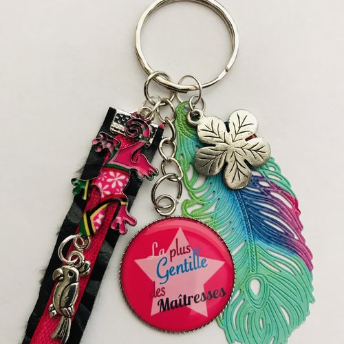 Porte clés maîtresse atsem cadeau fin année