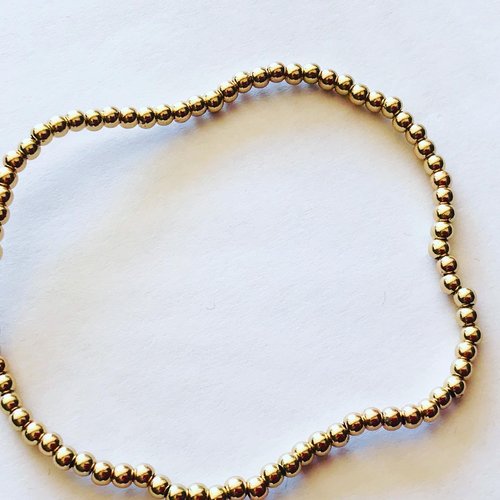 Bracelet de cheville perles couleur or