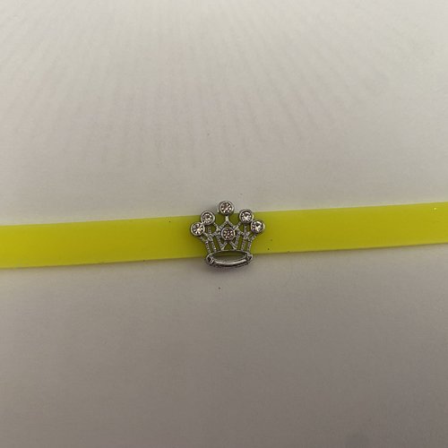 Bracelet lanière couronne  strass