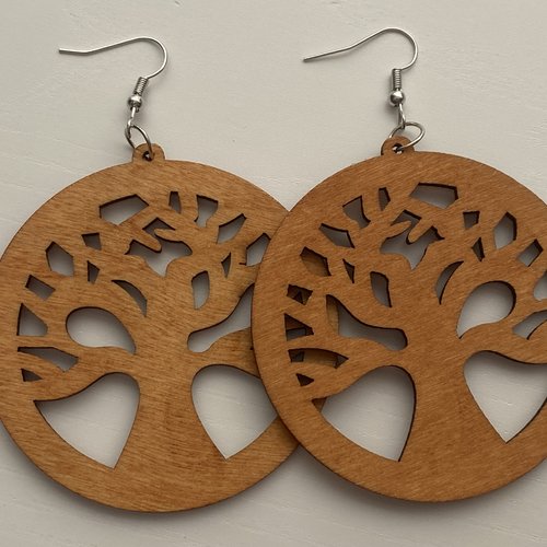 Boucles d oreille bois