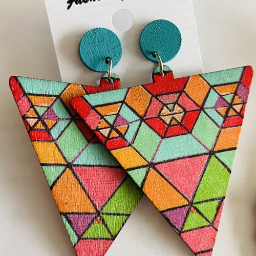 Boucles d oreille bois