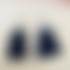 Boucles d oreille pompon bleu 