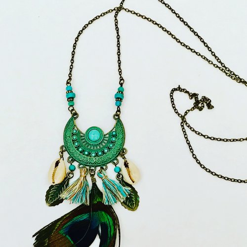 Sautoir turquoise style vintage