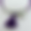 Bracelet cordon et pompon violet