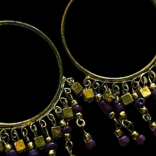 Boucles d oreille vintage doré vieillis