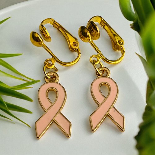 Octobre rose boucles d oreille