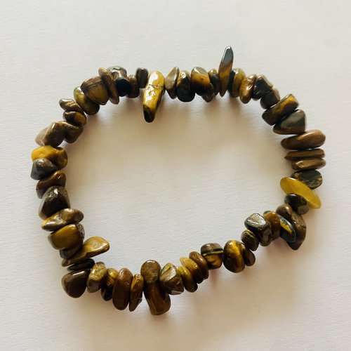 Bracelet pierre chips oeil du tigre