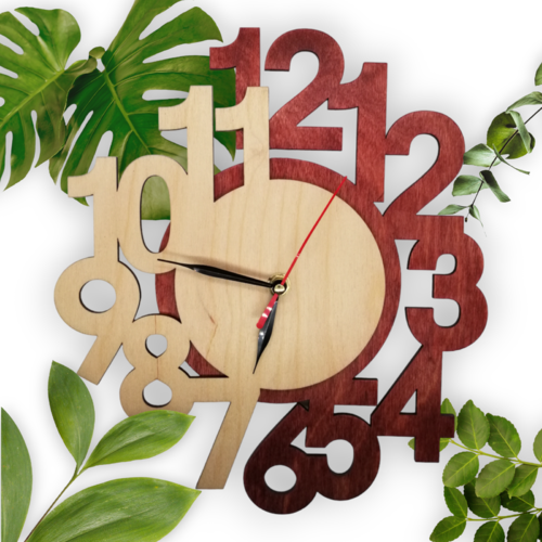 Horloge moderne bicolore en bois 1