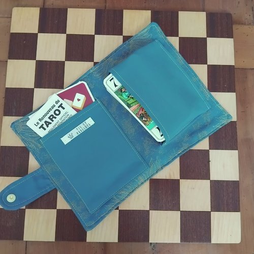 Etui 2 en 1 pour jeu de cartes en textile upcyclé