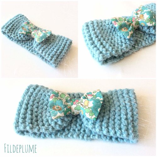 Bandeau laine enfant avec noeud