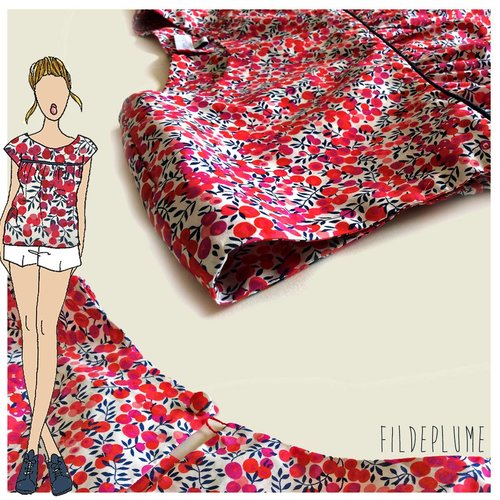 Blouse femme encolure ronde liberty édition limitée