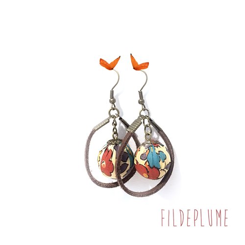 Boucles d’oreilles liberty/daim