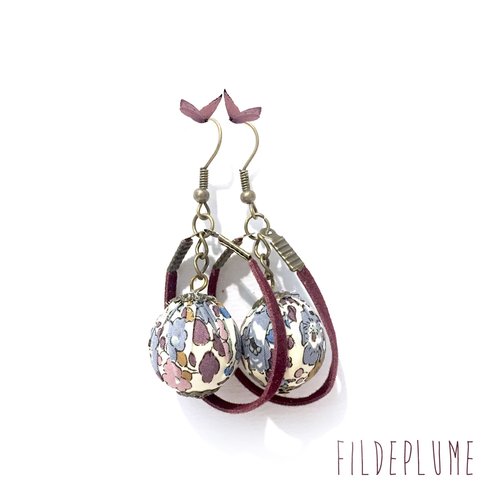 Boucles d’oreilles liberty/daim