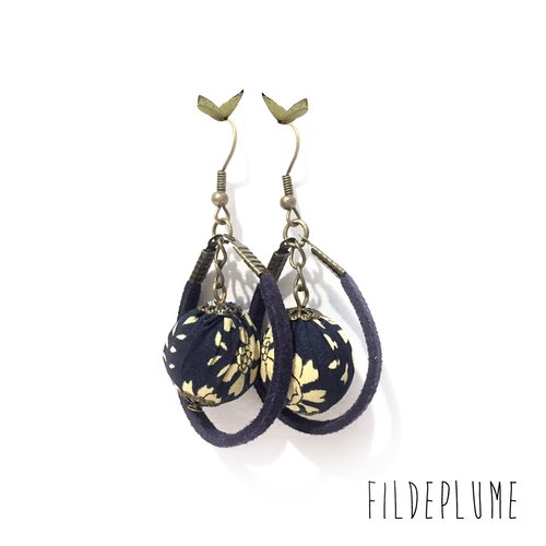 Boucles d’oreilles liberty/daim