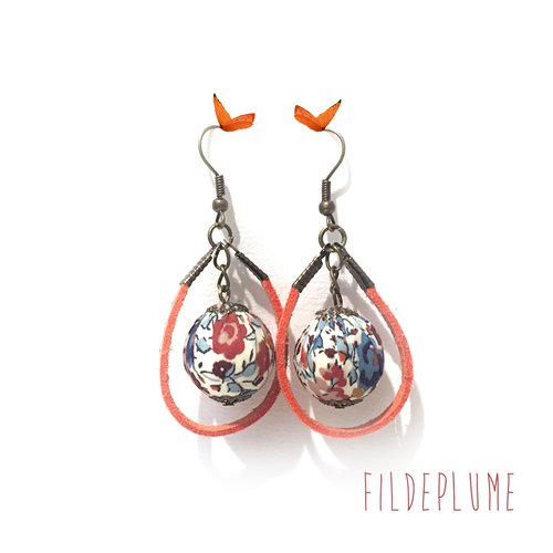 Boucles d’oreilles liberty/daim