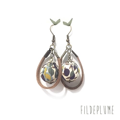 Boucles d’oreilles liberty/daim
