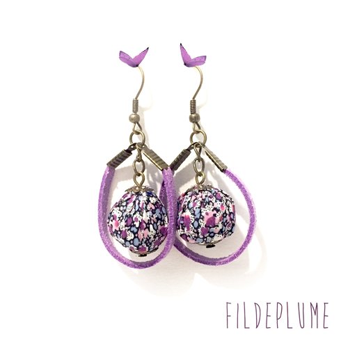 Boucles d’oreilles liberty/daim