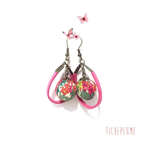 Boucles d’oreilles liberty/daim