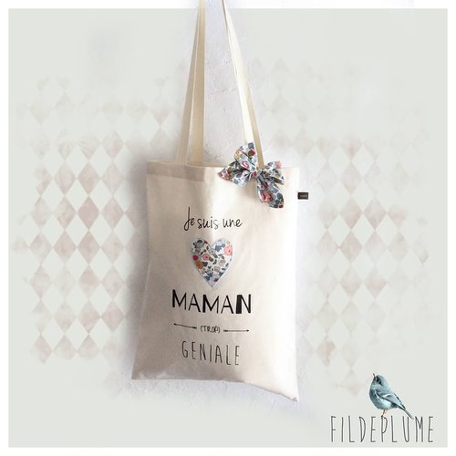 Tote bag maman géniale nouveau classique metallic