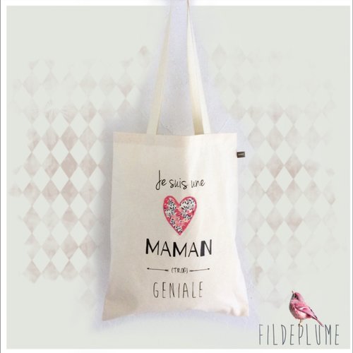 Tote bag maman géniale nouveau classique