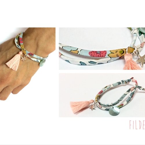 Bracelet réglable femme en liberty