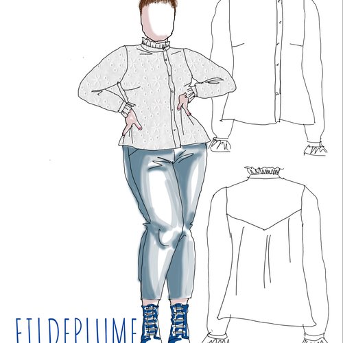 Blouse femme classique en broderie anglaise pour les jolies pulpeuses