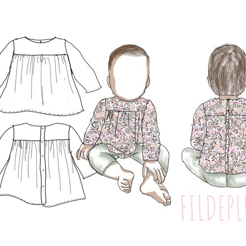 Blouse bébé liberty scintillant