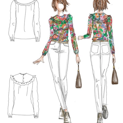 Blouse femme découpe volantée liberty exclusif edition limitée