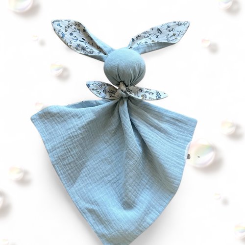 Doudou en double gaze et liberty intemporel