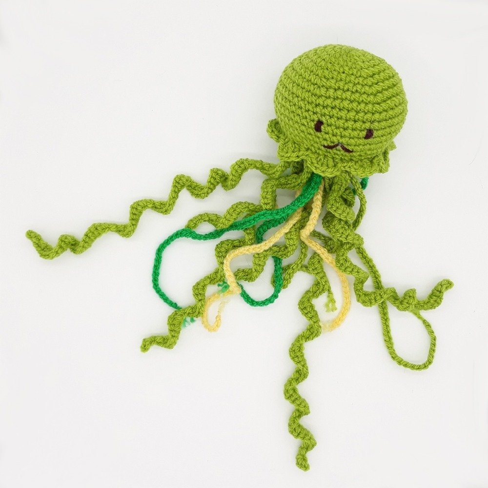 Pieuvre Au Crochet Verte Ecologique Pieuvre Pour Les Bebes Cadeau De Naissance Fille Et Garcon Cadeau Bebe Amigurumi Un Grand Marche