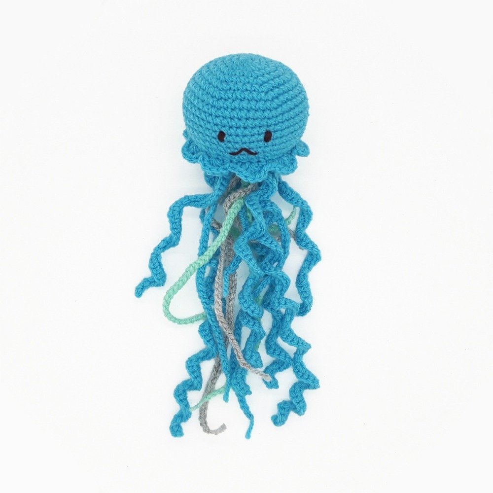 Pieuvre Au Crochet Bleue Ecologique Pieuvre Pour Les Bebes Cadeau De Naissance Fille Et Garcon Cadeau Bebe Amigurumi Un Grand Marche