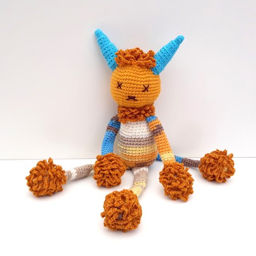 Doudou Monstre Au Crochet Ecologique Piece Unique Cadeau Naissance Cadeau Bebe Fille Et Garcon Creature Fantastique Un Grand Marche