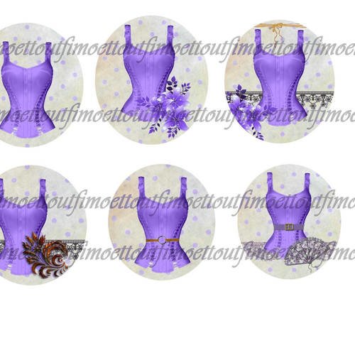 36image digitale cabochon corset violet(envoi mail) 