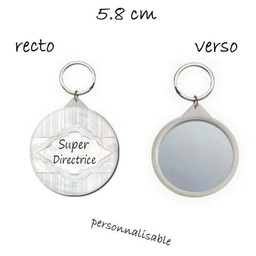 Porte clef avec miroir au dos 58mm super directrice 