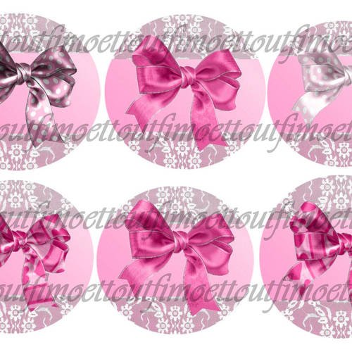 36image digitale cabochon les noeuds rose bonbon (mail) 