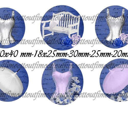 30image digitale cabochon corset blanc et bleu (envoi mail) 