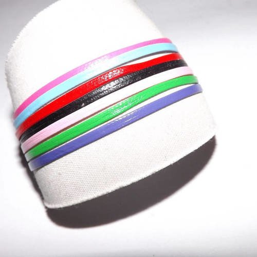 Manchette/ bracelet à lannière darc en ciel 7 couleurs , en pu 