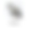 Jolie bague cabochon en verre prenom (personnalisable) avec fond gris etoile blanc 