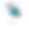 Jolie bague cabochon en verre mandala bleu , abstrait 