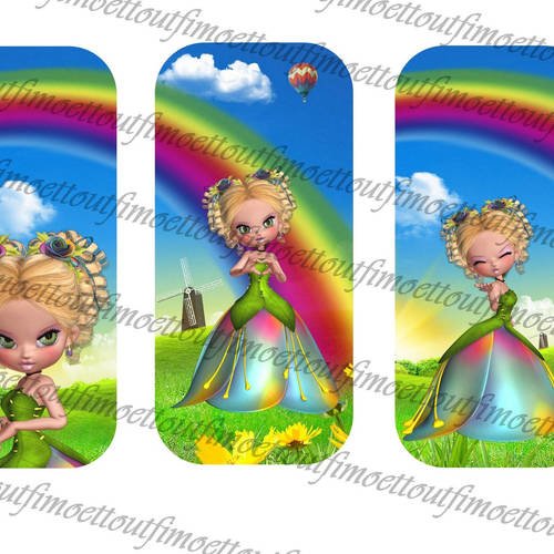 3 marques page digitale miss rainbow,arc en ciel(envoi mail) 