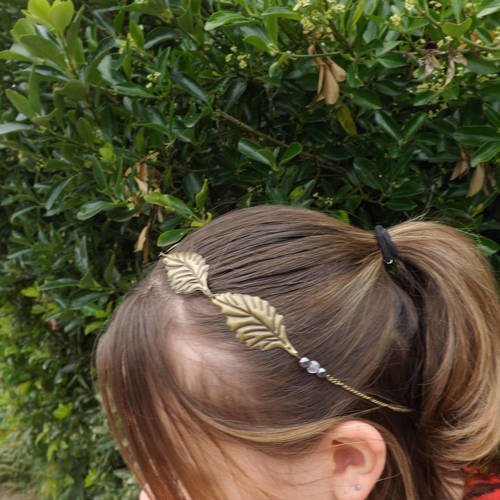 Headband bijoux de cheveux, accessoire vintage, romantique,chic, feuille, perles 