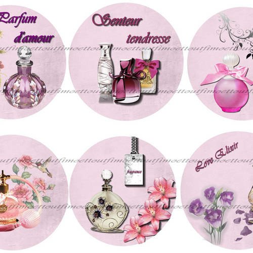 30image digitale cabochon parfum ,rond (envoi mail) 