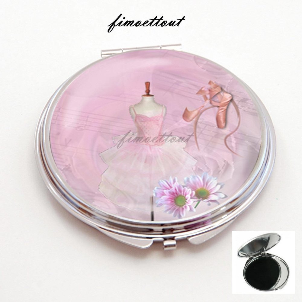Miroir de poche refermable , cabochon resine tutu ballerine rose ,danseuse  etoile 5 - Un grand marché