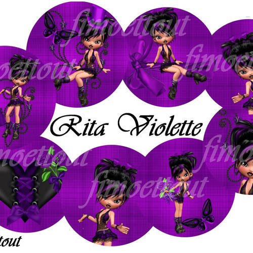 56 image digitale cabochon rita violette (gothique) ,rond et ovale(envoi mail) 