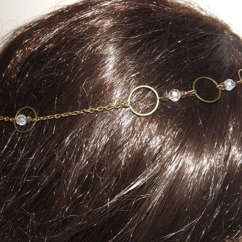 Charmant headband bijoux de cheveux, accessoire vintage, mariage,romantique, cercle et perle cristal 