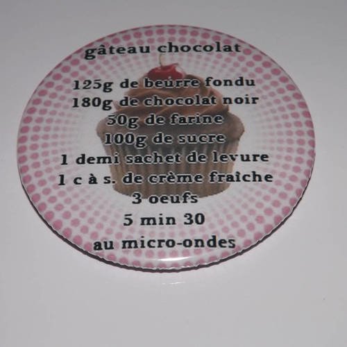 1 magnet taille 58 mm recette gateau au chocolat micro onde 