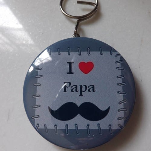 Décapsuleur porte clef 58mm,i love papa , moustache (fetes de peres, anniversaire..) 