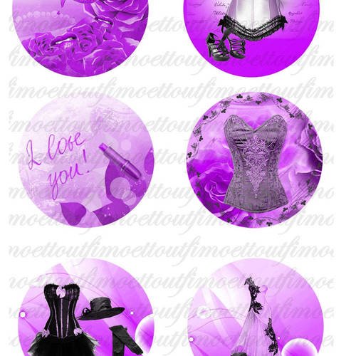 24 images digitale glamour sexy en violet,rond (envoi mail) 