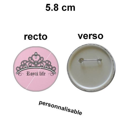 1 badge 58 mm,collection life is...royal  envoi express 
