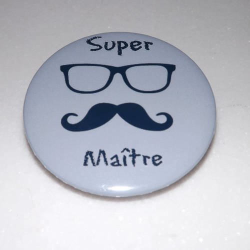 1 magnet taille 58 mm merci maitre moustache et lunette 